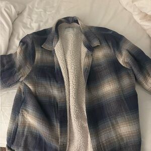 Plaid Sherpa-Lined Jacket